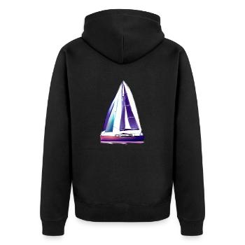Sailor Sailing Ship Sailing Sailboat Sailing Sports - Unisex Premium Organic Zip Hoodie - black - Back - Nico (187cm)