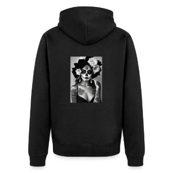 Santa Muerte II - Veste à capuche bio Premium Unisexe - noir - Dos - Nico (187cm)