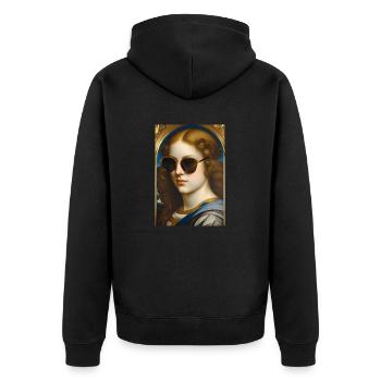 Renaissance sunglasses - Unisex Premium Organic Zip Hoodie - black - Back - Nico (187cm)
