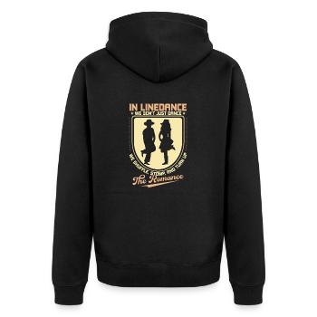We Don't Just Dance We Shuffle, Stomp Line Dance C - Unisex Premium Bio Zip Hoodie - Schwarz - Hinten - Nico (187cm)