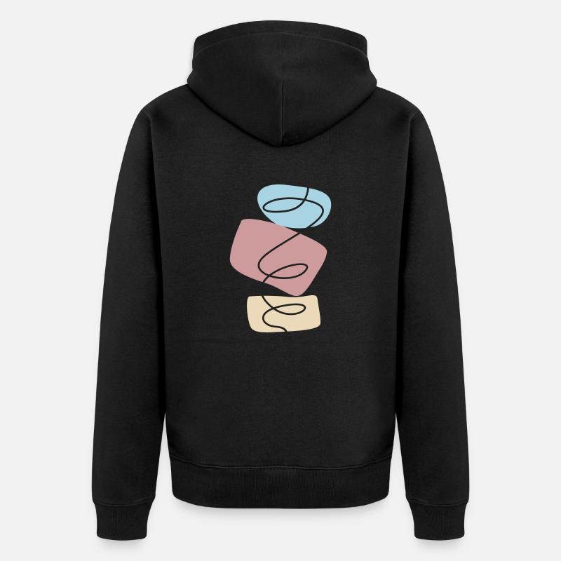 Abstraktes Design Steine stapeln - Unisex Premium Bio Zip Hoodie - Schwarz