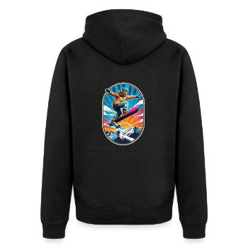 snowboard neige et ski - Veste à capuche bio Premium Unisexe - noir - Dos - Nico (187cm)