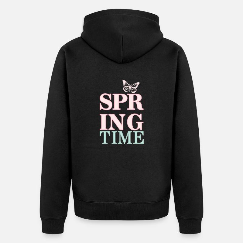 Printemps - Le printemps est là ! - Veste à capuche bio Premium Unisexe - noir