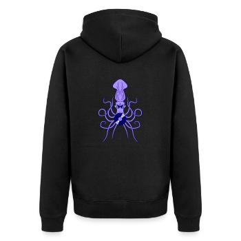 Kraken Oktopus Kalmar Tintenfisch Schallplatte - Unisex Premium Bio Zip Hoodie - Schwarz - Hinten - Nico (187cm)