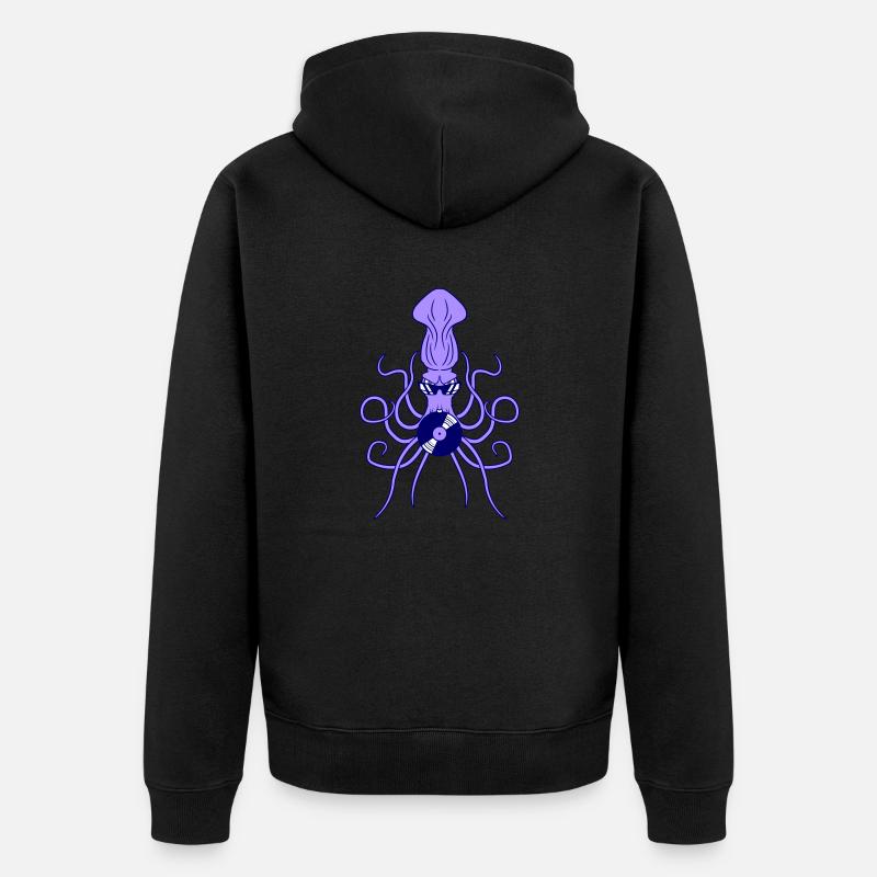Octopus Octopus Squid Squid Record - Veste à capuche bio Premium Unisexe - noir