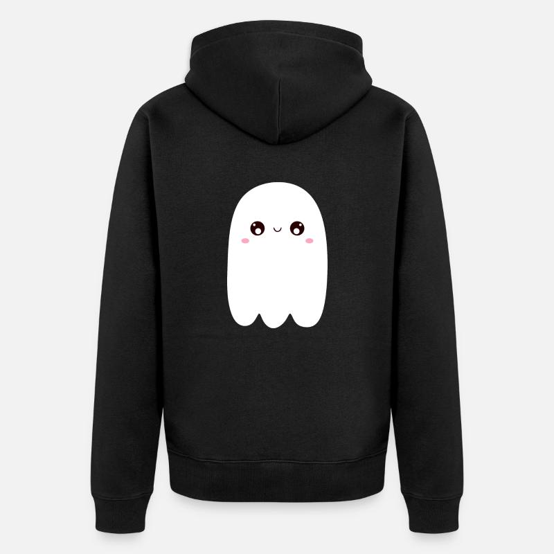 Fantôme Kawaii - Veste à capuche bio Premium Unisexe - noir