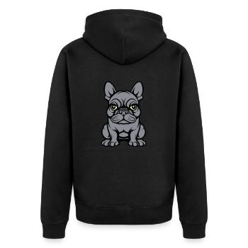Bulldogg Dog Comic - Unisex Premium Organic Zip Hoodie - black - Back - Nico (187cm)