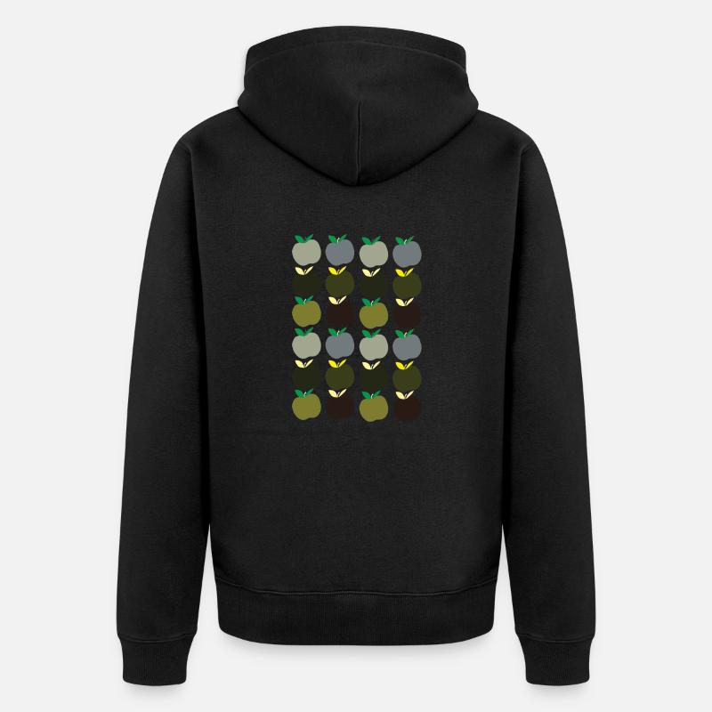 apfelmuster 2 - Unisex Premium Bio Zip Hoodie - Schwarz