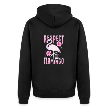 Respect L’Oiseau Rose Flamant Mignon - Veste à capuche bio Premium Unisexe - noir - Dos - Nico (187cm)