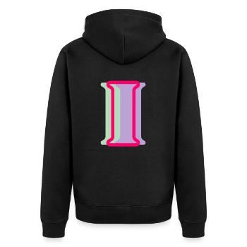 Lettre i multicolore - Veste à capuche bio Premium Unisexe - noir - Dos - Nico (187cm)