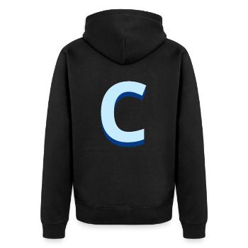 Letter c blue pop and modern - Unisex Premium Organic Zip Hoodie - black - Back - Nico (187cm)