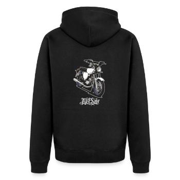 S51 (blanc) // Illustration - Veste à capuche bio Premium Unisexe - noir - Dos - Nico (187cm)