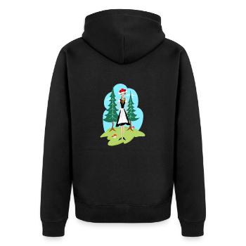 Schwarzwald Mädel Madle - Unisex Premium Bio Zip Hoodie - Schwarz - Hinten - Nico (187cm)