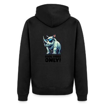 nashorn comic - Unisex Premium Bio Zip Hoodie - Schwarz - Hinten - Nico (187cm)
