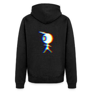 EDM - Alien - Glitch Rave Style - Unisex Premium Organic Zip Hoodie - black - Back - Nico (187cm)