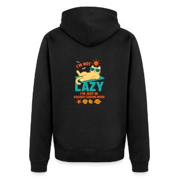 Lazy - Chat juste en mode économie vacances - Veste à capuche bio Premium Unisexe - noir - Dos - Nico (187cm)