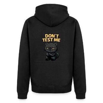 Ne me testez pas | chat noir en colère drôle sarcastique -Y - Veste à capuche bio Premium Unisexe - noir - Dos - Nico (187cm)