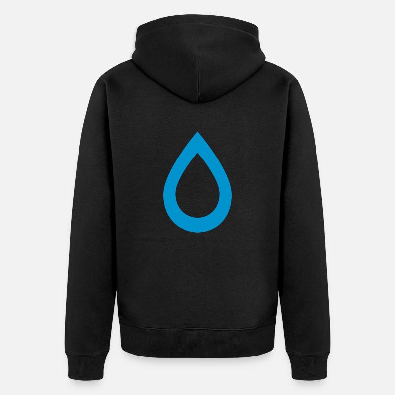 Wassertropfen - Unisex Premium Bio Zip Hoodie - Schwarz