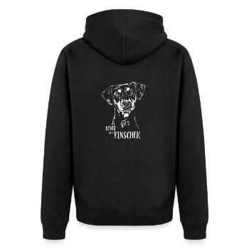 Aimé par un chien Pinscher Dog Saying Wilsigns - Veste à capuche bio Premium Unisexe - noir - Dos - Nico (187cm)
