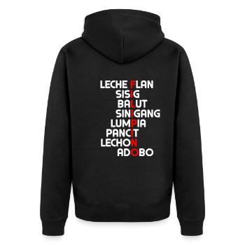 Philippinen Food Design für stolze Pinoys - Unisex Premium Bio Zip Hoodie - Schwarz - Hinten - Nico (187cm)