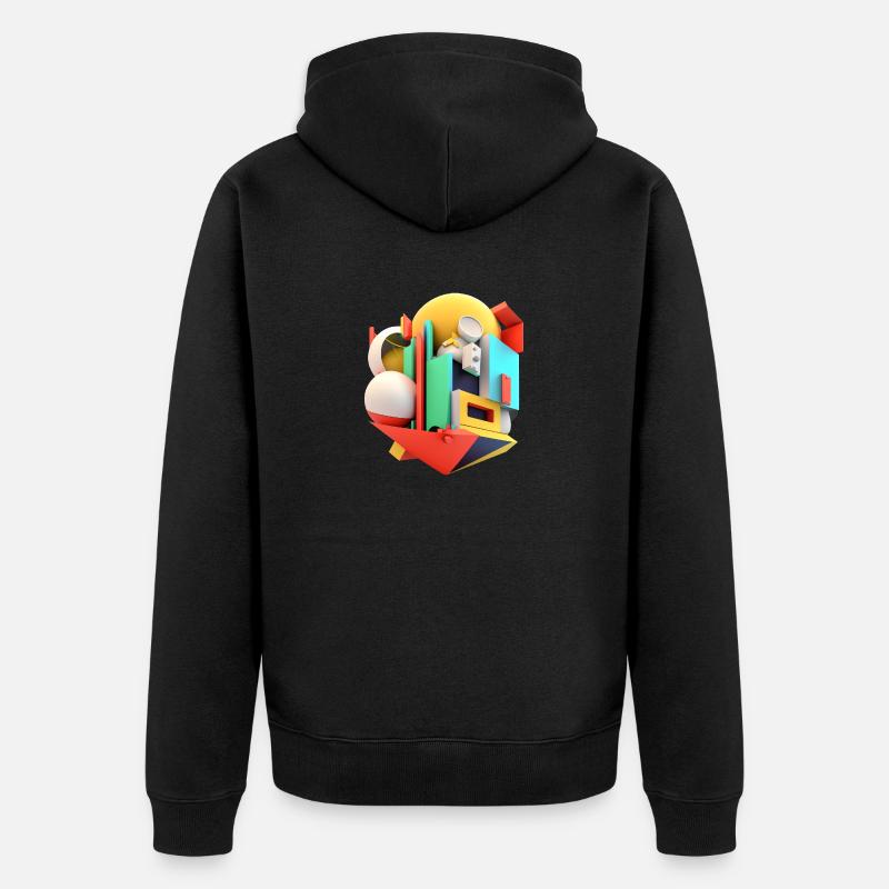 ..3D - Veste à capuche bio Premium Unisexe - noir