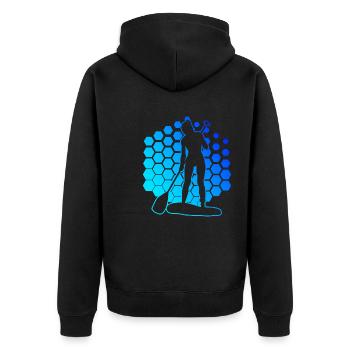 Stand up Paddling Board Standup Paddle Standup Pad - Unisex Premium Organic Zip Hoodie - black - Back - Nico (187cm)