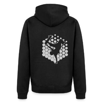 Men's Women Skateboarder Skating Skateboarding - Unisex Premium Organic Zip Hoodie - black - Back - Nico (187cm)