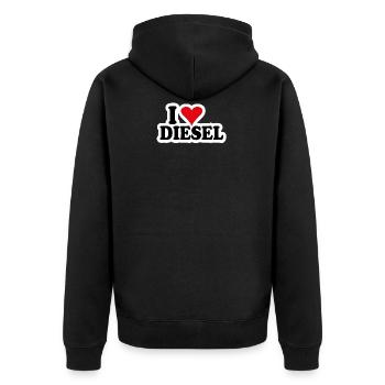 I Love Diesel - Veste à capuche bio Premium Unisexe - noir - Dos - Nico (187cm)