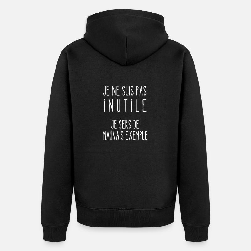 je ne suis pas inutile - Veste à capuche bio Premium Unisexe - noir
