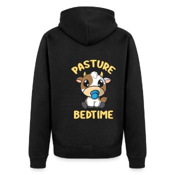 Pâturage Coucher Drôle de pyjama de vache Jeu de mots - Veste à capuche bio Premium Unisexe - noir - Dos - Nico (187cm)
