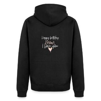 Joyeux anniversaire maman - Veste à capuche bio Premium Unisexe - noir - Dos - Nico (187cm)