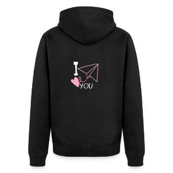 Je t'aime - Veste à capuche bio Premium Unisexe - noir - Dos - Nico (187cm)