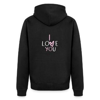 Je t'aime - Veste à capuche bio Premium Unisexe - noir - Dos - Nico (187cm)