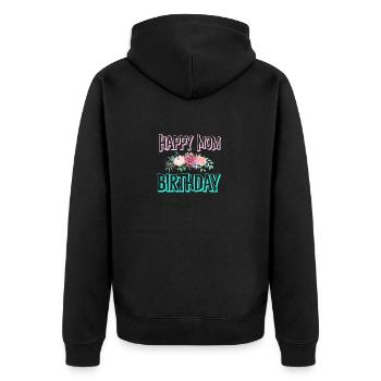 Joyeux anniversaire maman - Veste à capuche bio Premium Unisexe - noir - Dos - Nico (187cm)