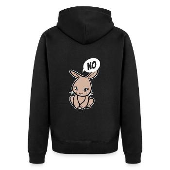 No, I don't have to! - Rabbit - Saying - Unisex Premium Organic Zip Hoodie - black - Back - Nico (187cm)