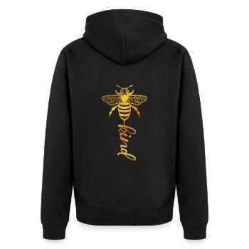 Bee Whisperer - Bee - Beekeeper - Bee Kind - Unisex Premium Organic Zip Hoodie - black - Back - Nico (187cm)