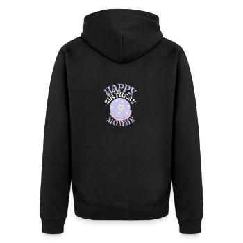 Happy birthday mommy - Unisex Premium Bio Zip Hoodie - Schwarz - Hinten - Nico (187cm)
