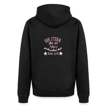 Queens are born in march - Unisex Premium Bio Zip Hoodie - Schwarz - Hinten - Nico (187cm)