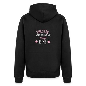 Queens are born in may - Unisex Premium Bio Zip Hoodie - Schwarz - Hinten - Nico (187cm)