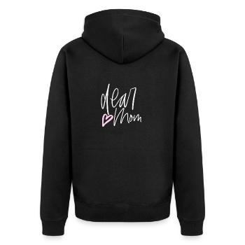 Dear mom - Unisex Premium Organic Zip Hoodie - black - Back - Nico (187cm)