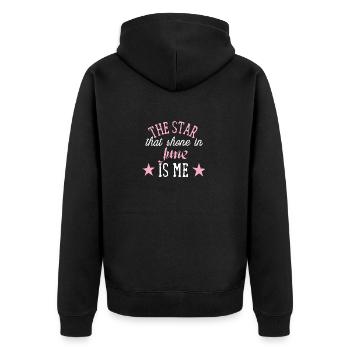 Queens are born in june - Unisex Premium Organic Zip Hoodie - black - Back - Nico (187cm)