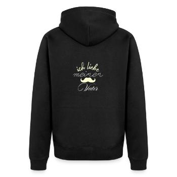 ich liebe meinen Vater - Unisex Premium Bio Zip Hoodie - Schwarz - Hinten - Nico (187cm)