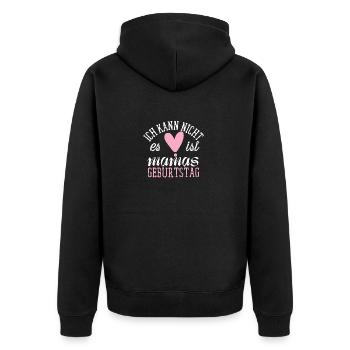 alles gute zum Geburtstag Mama - Unisex Premium Bio Zip Hoodie - Schwarz - Hinten - Nico (187cm)