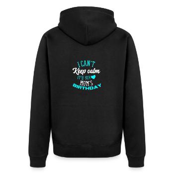 Happy birthday mom - Unisex Premium Organic Zip Hoodie - black - Back - Nico (187cm)