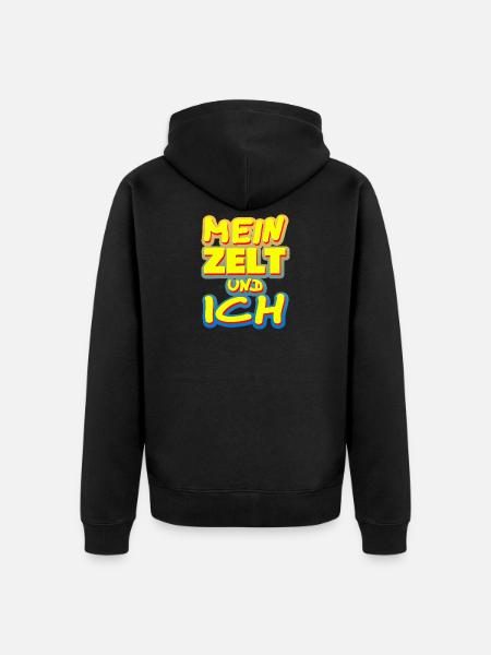 Mein Zelt - Unisex Premium Bio Zip Hoodie - Schwarz
