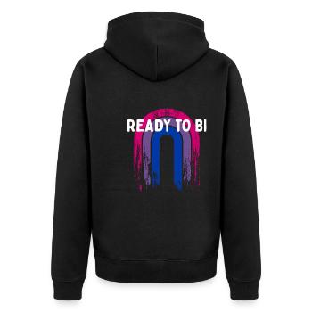 Prêt à Bi Bisexuel LGBTQ Bi Pride LGBT Drôle - Veste à capuche bio Premium Unisexe - noir - Dos - Nico (187cm)