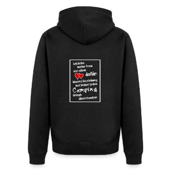 ich liebe meine frau - Unisex Premium Bio Zip Hoodie - Schwarz - Hinten - Nico (187cm)