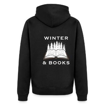 Cozy Winter Days Book Reading Literature Snow - Unisex Premium Organic Zip Hoodie - black - Back - Nico (187cm)