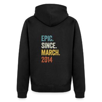 9 ans Epic depuis mars 2014 9ème anniversaire - Veste à capuche bio Premium Unisexe - noir - Dos - Nico (187cm)