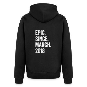 5 Years Epic Since March 2018 5th Birthday - Unisex Premium Organic Zip Hoodie - black - Back - Nico (187cm)
